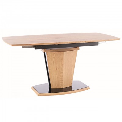 Стол обеденный SIGNAL HOUSTON дуб/дуб/черный лак 120-160/80